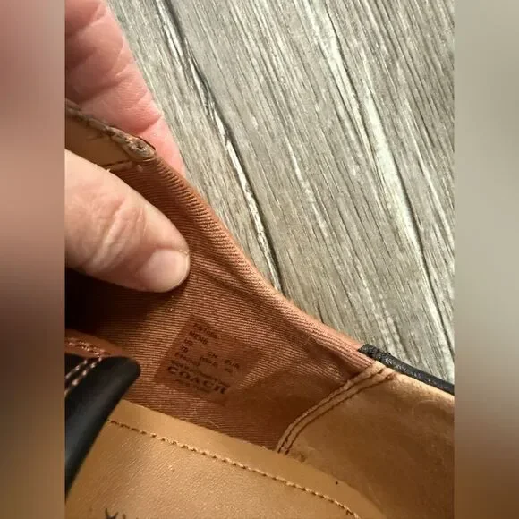 COACH Low Line Low Top Brown Black Leather Sneakers Shoes Casual Size 7 D - Picture 11 of 12